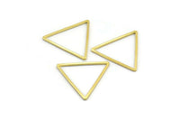 Gold Triangle Charm, 24 Gold Tone Brass Open Triangle Ring Charms (24x1mm) D1471