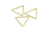 Gold Triangle Charm, 24 Gold Tone Brass Open Triangle Ring Charms (24x1mm) D1471