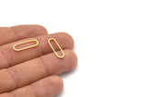 Gold Oval Connector, 50 Gold Tone Brass Oval Connectors (20x6x0.80mm) D1444