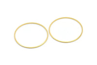 40mm Circle Connector, 12 Gold Tone Brass Circle Connectors (40x1mm) D1584