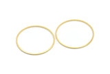 40mm Circle Connector, 12 Gold Tone Brass Circle Connectors (40x1mm) D1584