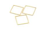 Gold Square Charm, 25 Gold Tone Brass Square Connectors, Charms, Findings (30x1mm) D1512