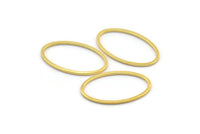 Gold Oval Connector, 24 Gold Tone Brass Oval Connectors (24x14x1mm) D1588