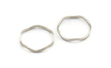 Silver Circle Rings, 12 Silver Tone Brass Wavy Circle Rings, Connectors (20x0.80x1.5mm) E192 H1599