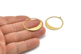 Brass Round Charms, 12 Raw Brass Round Textured Charms With 1 Loop, Pendants, Earrings, Findings (31x0.80mm) D0643