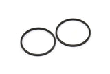 Black Circle Connectors, 12 Oxidized Black Brass Circle Connectors (24x1x1mm) BS 1092 S199