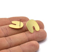 Earring Studs, 8 Raw Brass - U Shape Earrings - Brass Earrings - Earrings (17x15x0.80mm) A2761