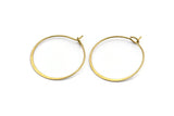 Brass Earring Wire, 24 Raw Brass Earring Wires (25mm) D1701