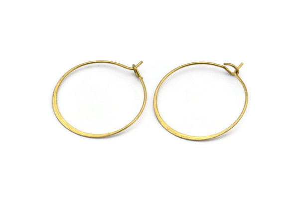 Brass Earring Wire, 24 Raw Brass Earring Wires (25mm) D1701