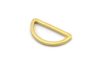Gold Half Moon, 50 Gold Tone Brass Semi Circle Connectors (8x15x1mm) D1565