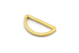 Gold Half Moon, 50 Gold Tone Brass Semi Circle Connectors (8x15x1mm) D1565