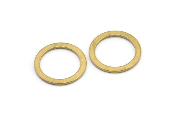 Brass Circle Connector, 25 Raw Brass Circle Connectors (16x0.90mm) D1482
