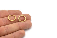 Brass Circle Connector, 25 Raw Brass Circle Connectors (16x0.90mm) D1482