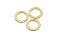 Brass Circle Connector, 25 Raw Brass Circle Connectors (14x0.90mm) D1581