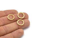 Brass Circle Connector, 25 Raw Brass Circle Connectors (14x0.90mm) D1581
