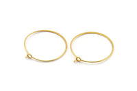 Gold Earring Wire, 12 Gold Plated Brass Earring Wires (30mm) D1703