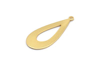 Gold Drop Charm, 4 Gold Plated Brass Drop Charms With 1 Loop, Earrings, Findings (35x15x0.80mm) D1128 Q0615
