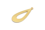 Gold Drop Charm, 4 Gold Plated Brass Drop Charms With 1 Loop, Earrings, Findings (35x15x0.80mm) D1128 Q0615