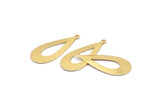 Gold Drop Charm, 4 Gold Plated Brass Drop Charms With 1 Loop, Earrings, Findings (35x15x0.80mm) D1128 Q0615