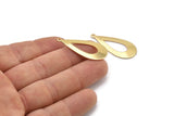 Gold Drop Charm, 4 Gold Plated Brass Drop Charms With 1 Loop, Earrings, Findings (35x15x0.80mm) D1128 Q0615