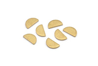 Semi Circle Blank, 50 Raw Brass Half Moon Blanks (9x5x1mm) D0601
