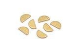 Semi Circle Blank, 50 Raw Brass Half Moon Blanks (9x5x1mm) D0601