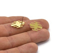 Earring Studs, 8 Raw Brass - Irregular Shaped Stud Earrings - Brass Earrings - Earrings (18x11x0.80mm) A2768
