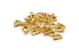 Gold Heart Clasp, 24 Gold Tone Brass Heart Lobster Clasps, Findings (10x7mm) A1026