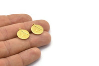 Pirinç Element Charm, 1 Döngülü 4 Ham Pirinç Ateş Elementi Sembolü Charm (17x14x1,5 mm) N2024