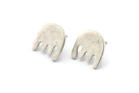 Küpe Çivisi, 2 Antik Gümüş Kaplama Pirinç - Çivili Küpeler - Gümüş Küpeler - Küpeler (15x15x1,2 mm) N1604 H1508