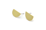 Earring Studs, 8 Raw Brass - Irregular Shaped Stud Earrings - Brass Earrings - Earrings (14x9x0.80mm) A2782