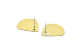 Earring Studs, 8 Raw Brass - Irregular Shaped Stud Earrings - Brass Earrings - Earrings (18x13x0.80mm) A2777