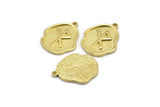 Brass Nordic Runes Charm, 4 Raw Brass Viking Safe Travels Symbol Rune Charms With 1 Loop, Viking Runes, Runic Alphabet (19x16x1.5mm) N2047