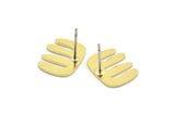 Earring Studs, 8 Raw Brass - Irregular Shaped Stud Earrings - Brass Earrings - Earrings (11x14x0.80mm) A2783