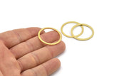 28mm Circle Connector, 12 Raw Brass Circle Connectors (28x2x1mm) A2887