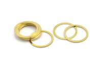 28mm Circle Connector, 12 Raw Brass Circle Connectors (28x2x1mm) A2887