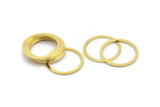 28mm Circle Connector, 12 Raw Brass Circle Connectors (28x2x1mm) A2887