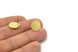 Earring Studs, 8 Raw Brass - Irregular Shaped Stud Earrings - Brass Earrings - Earrings (13x12x0.80mm) A2795