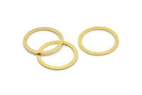 24mm Circle Connector, 12 Raw Brass Circle Connectors (24x2x1mm) A2886