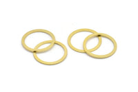 24mm Circle Connector, 12 Raw Brass Circle Connectors (24x2x1mm) A2886
