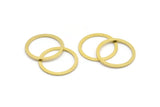 24mm Circle Connector, 12 Raw Brass Circle Connectors (24x2x1mm) A2886