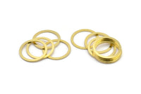 24mm Circle Connector, 12 Raw Brass Circle Connectors (24x2x1mm) A2886