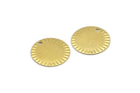 Brass Round Charm, 24 Raw Brass Round Charms With 1 Hole, Findings (16x0.50mm) A2882