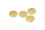 Brass Round Charm, 24 Raw Brass Round Charms With 1 Hole, Findings (16x0.50mm) A2882