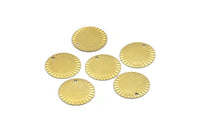 Brass Round Charm, 24 Raw Brass Round Charms With 1 Hole, Findings (16x0.50mm) A2882