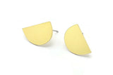 Earring Studs, 8 Raw Brass - Irregular Shaped Stud Earrings - Brass Earrings - Earrings (18x12x0.80mm) A2803
