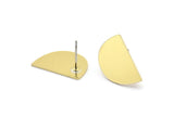 Earring Studs, 8 Raw Brass - Irregular Shaped Stud Earrings - Brass Earrings - Earrings (18x12x0.80mm) A2803