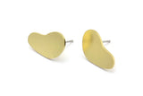 Earring Studs, 8 Raw Brass - Irregular Shaped Stud Earrings - Brass Earrings - Earrings (18x10x0.80mm) A2802