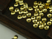 Brass Round Bead Caps, 1000 Raw Brass Round Bead Caps with Middle Hole (6mm) Brs 556 A0227