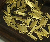 Brass Rectangle Connector, 100 Raw Brass Rectangle Connectors (10x2.5mm) Brs 613 A0067